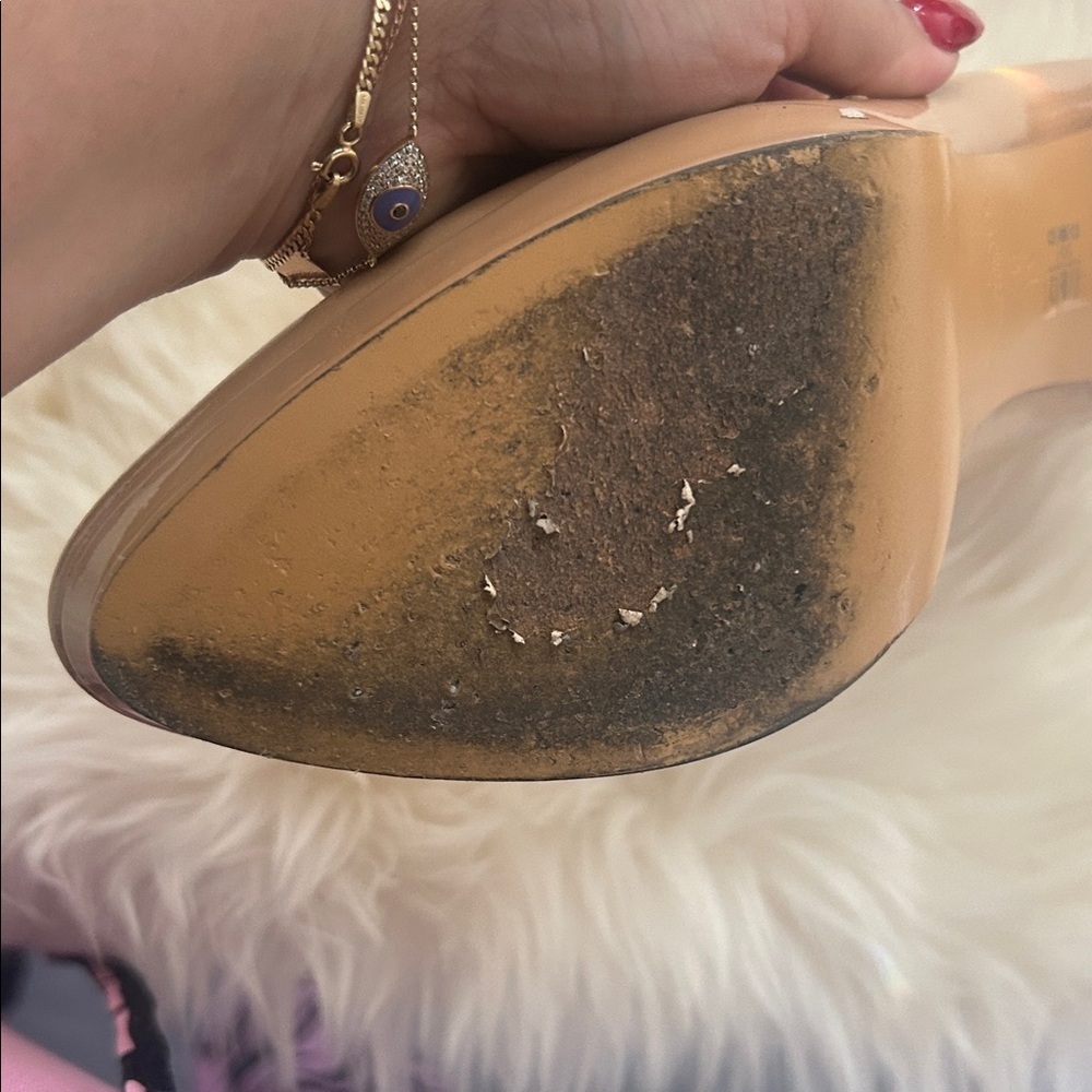 COACH Womens Beige Giovanna Patent Leather Heels Sz 7.5 - Picture 7 of 17